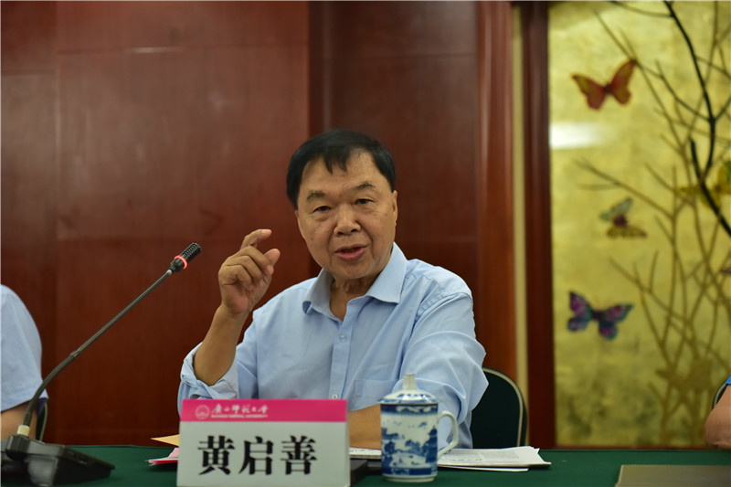 廣西壯族自治區博物館原館長(cháng)、研究館員黃啟善發(fā)言（郭倩 攝）.JPG